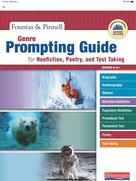 Zrzuty ekranu F&P Prompting Guide Nonfiction iPad 