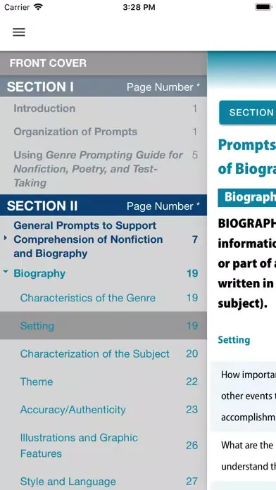 Zrzuty ekranu F&P Prompting Guide Nonfiction