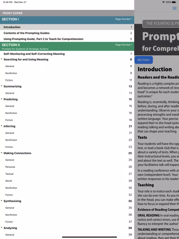 ภาพหน้าจอของ F&P Prompting Guide 2 iPad 