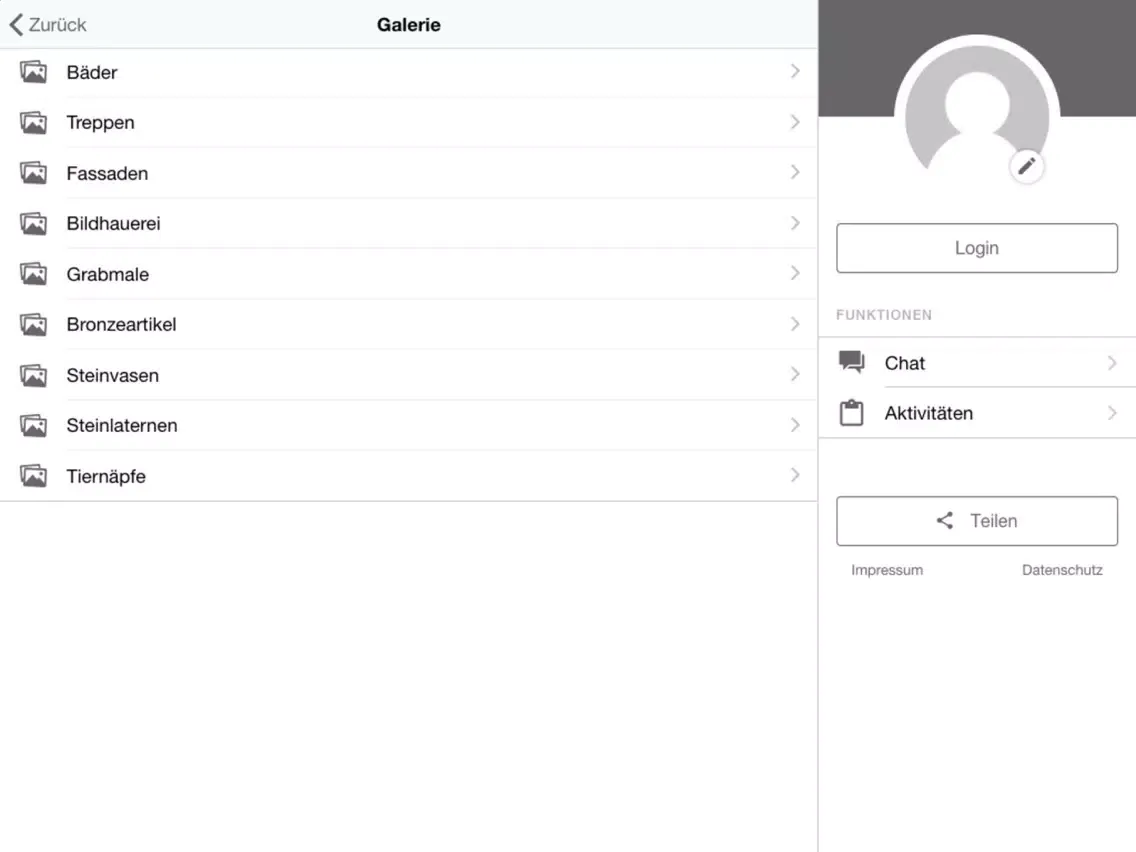 Steinbildhauerei Rolf Gruß iPad  سکرین شاٹس