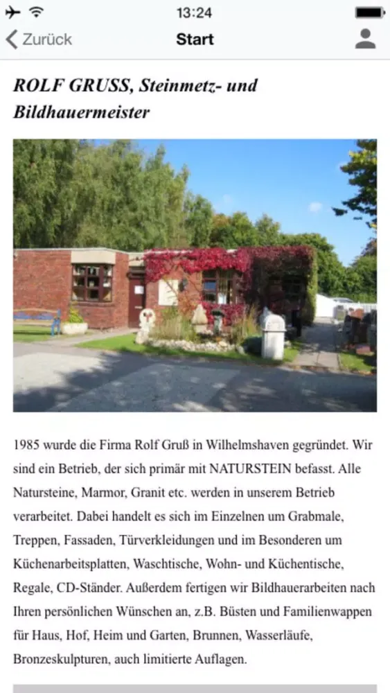 Steinbildhauerei Rolf Gruß سکرین شاٹس