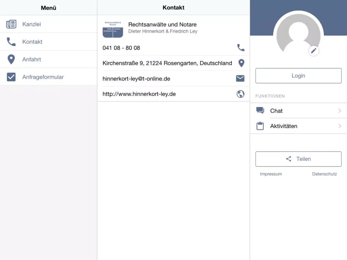 تصاویر Kanzlei Hinnerkort & Ley iPad 