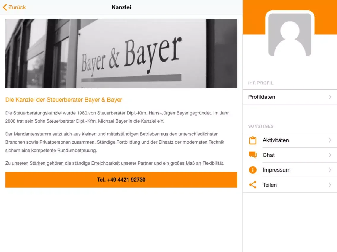 Steuerberater Bayer & Bayer iPad  スクリーンショット