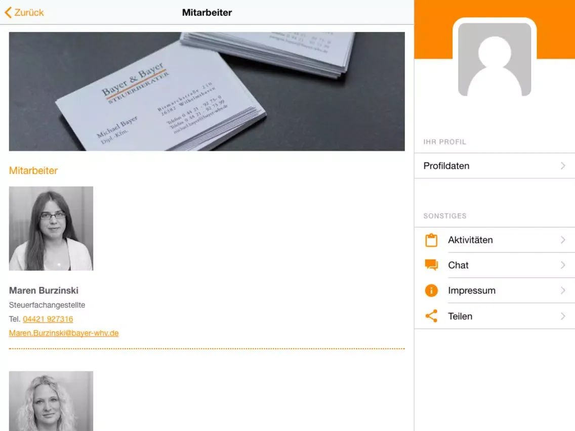Steuerberater Bayer & Bayer iPad  スクリーンショット