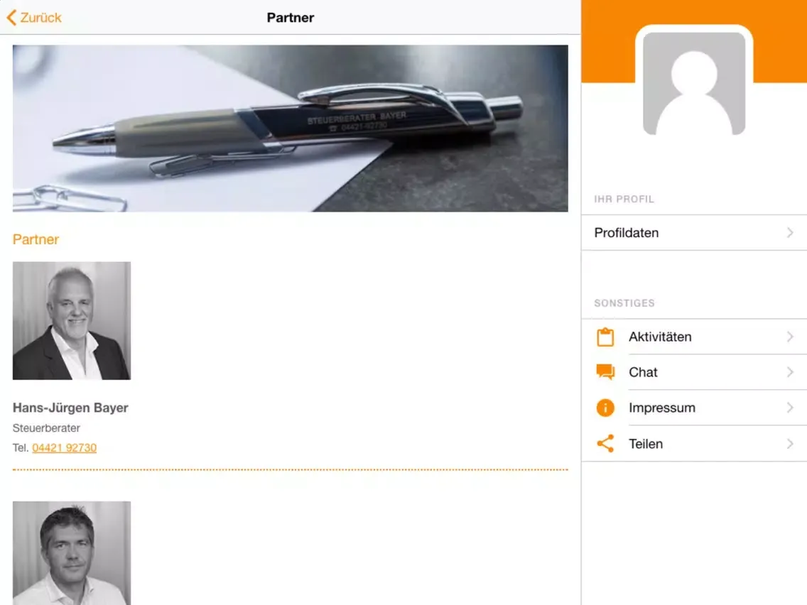 Steuerberater Bayer & Bayer iPad  スクリーンショット