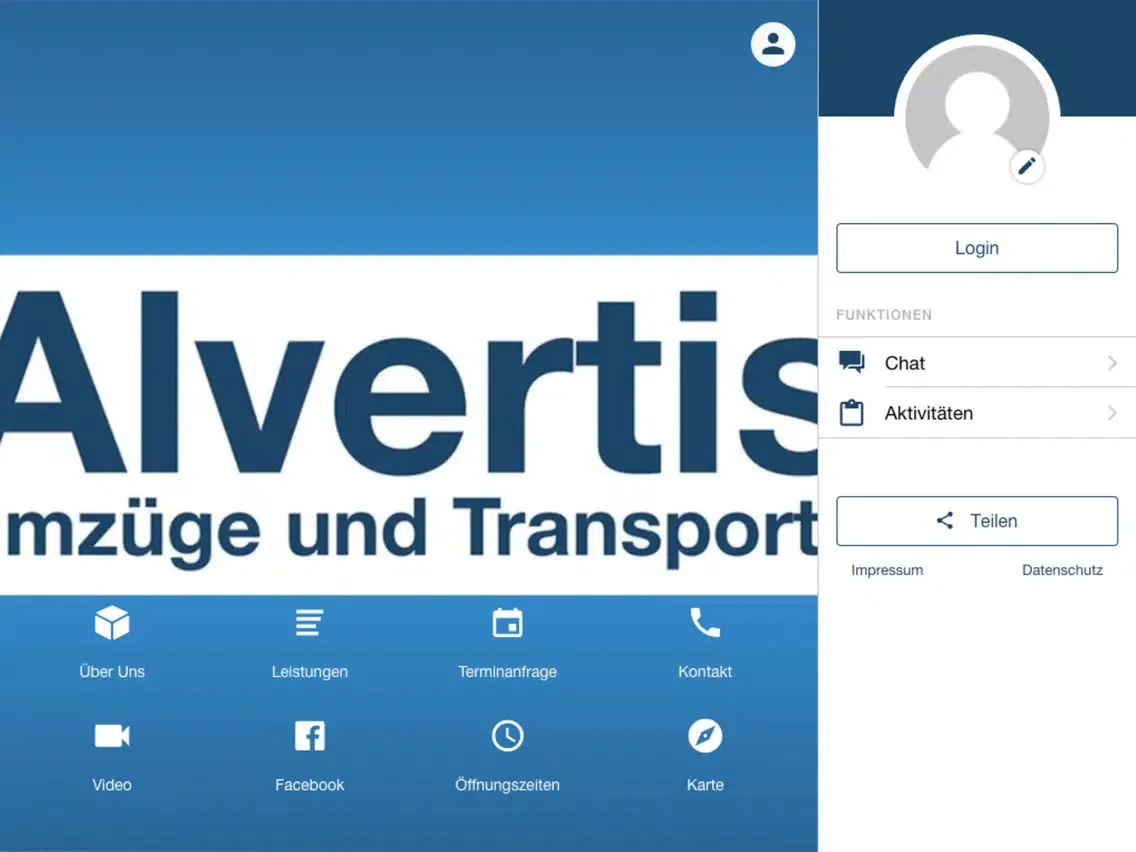 Tangkapan layar Alvertis Umzüge und Transporte iPad 