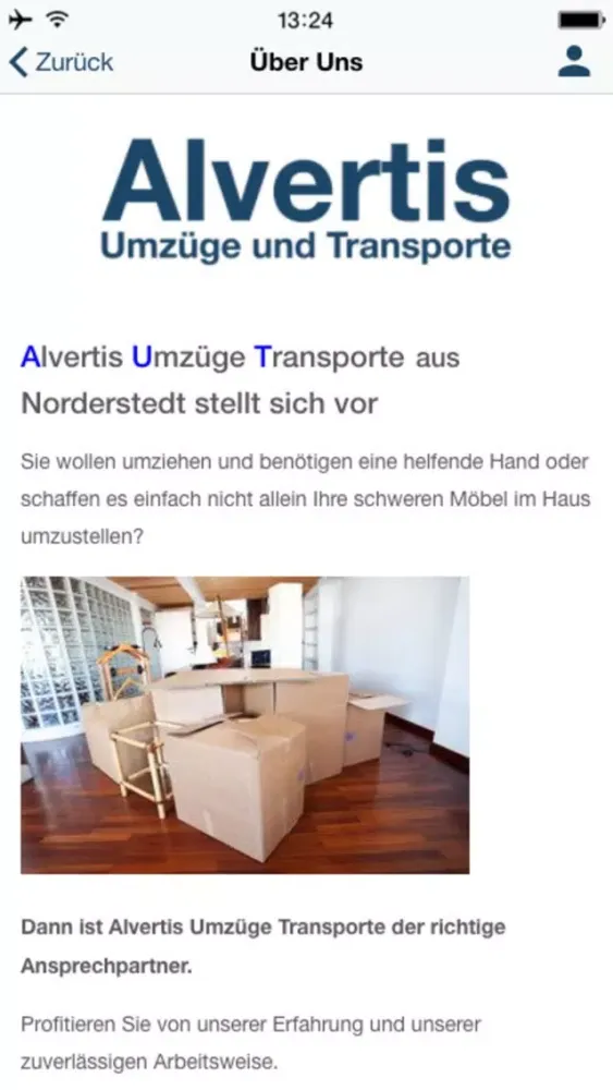 Tangkapan layar Alvertis Umzüge und Transporte