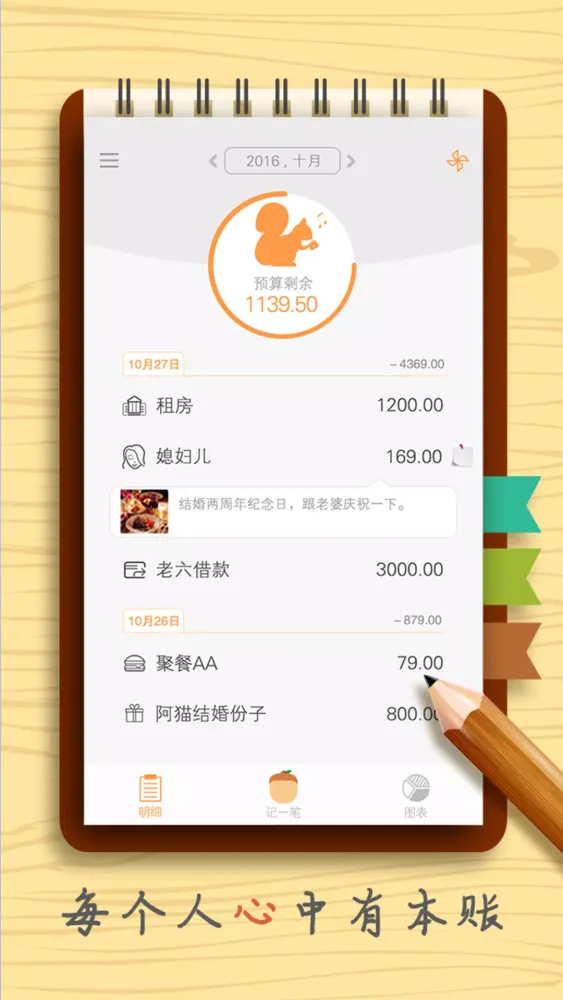 Capturas de pantalla de 3秒记账·松鼠记账（口袋记账软件,随手记账本）