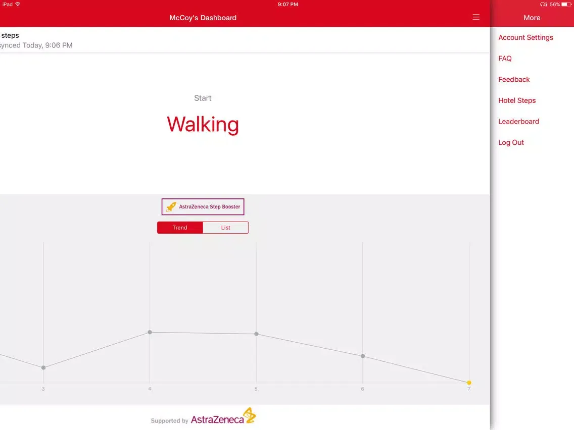 ภาพหน้าจอของ ADA Walking Challenge iPad 