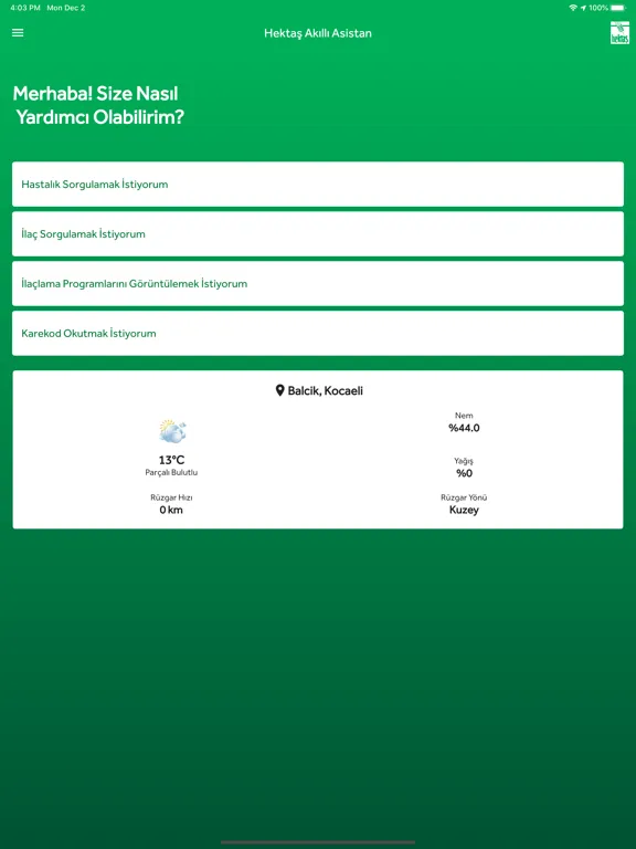 Hektaş Akıllı Asistan iPad 应用截图