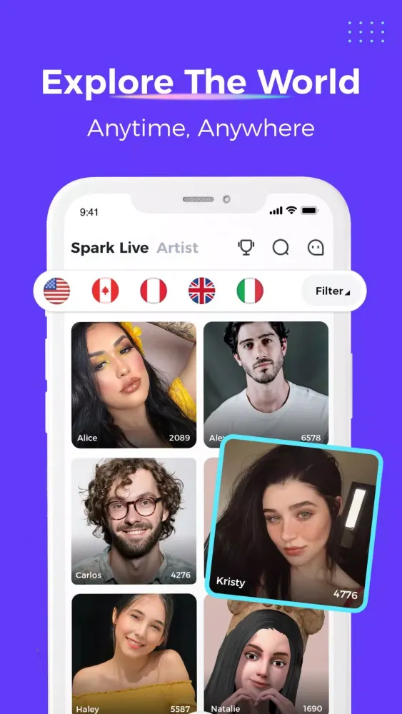 Ảnh chụp màn hình của Spark Live
