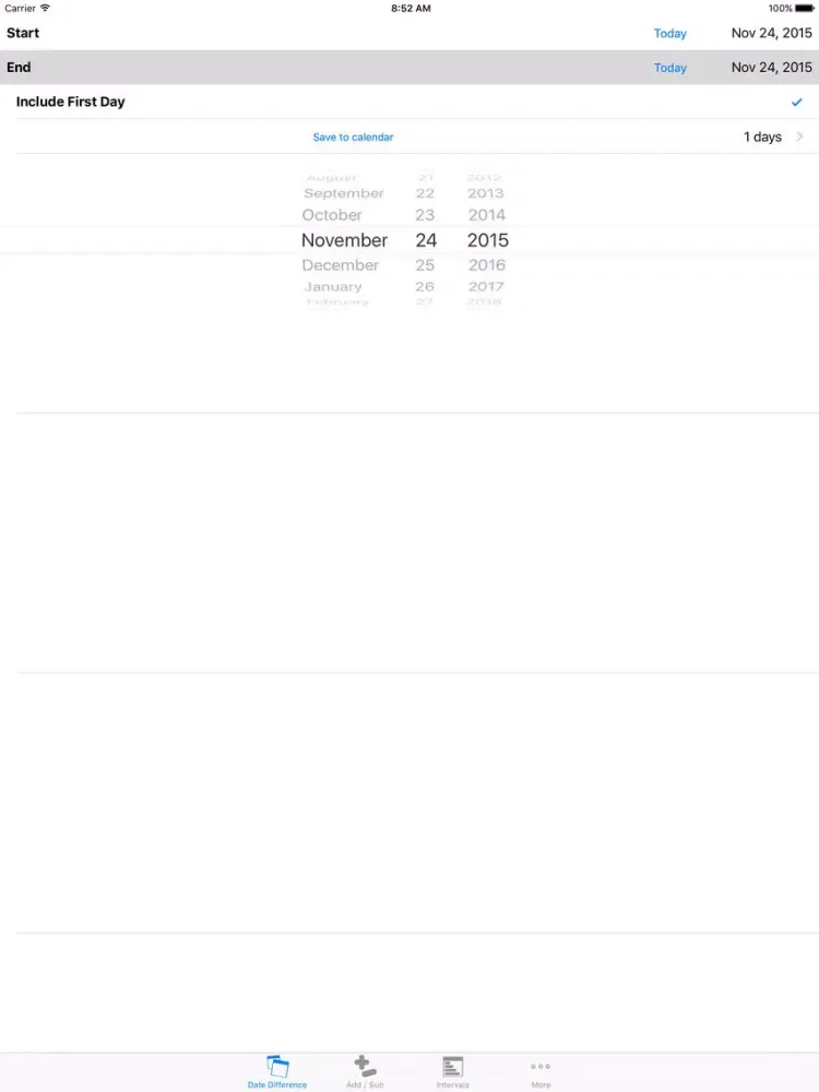Date Difference Calculator iPad 應用截圖