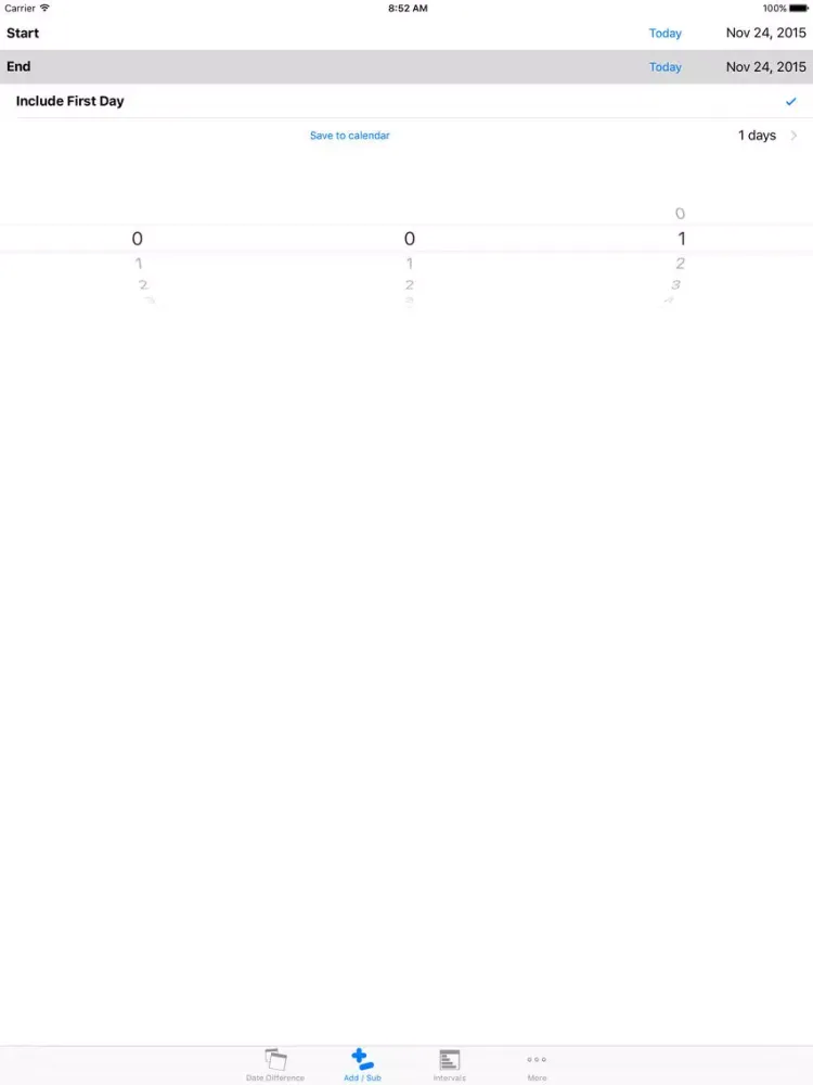 Date Difference Calculator iPad 應用截圖