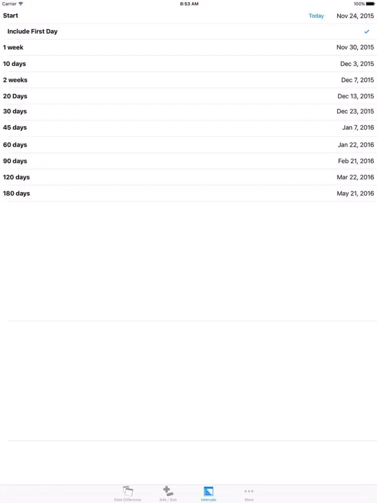 Date Difference Calculator iPad 應用截圖