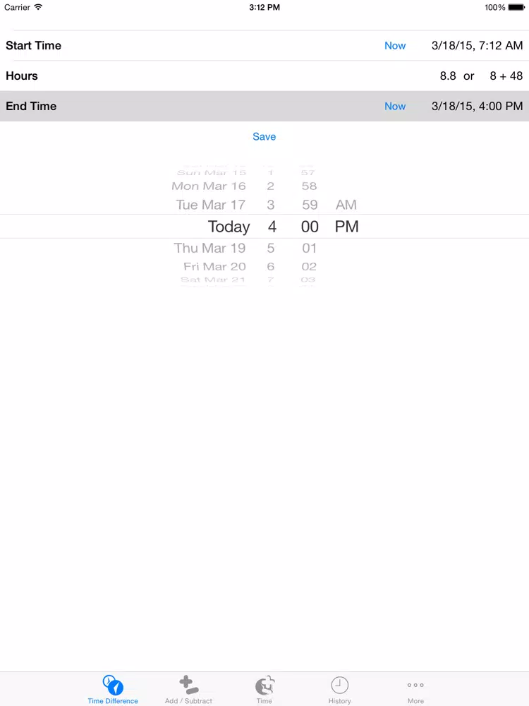 Скриншоты Hour Difference Calculator iPad 