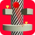 Ball Jump: Jump Up on Spring Tower helix Platforms