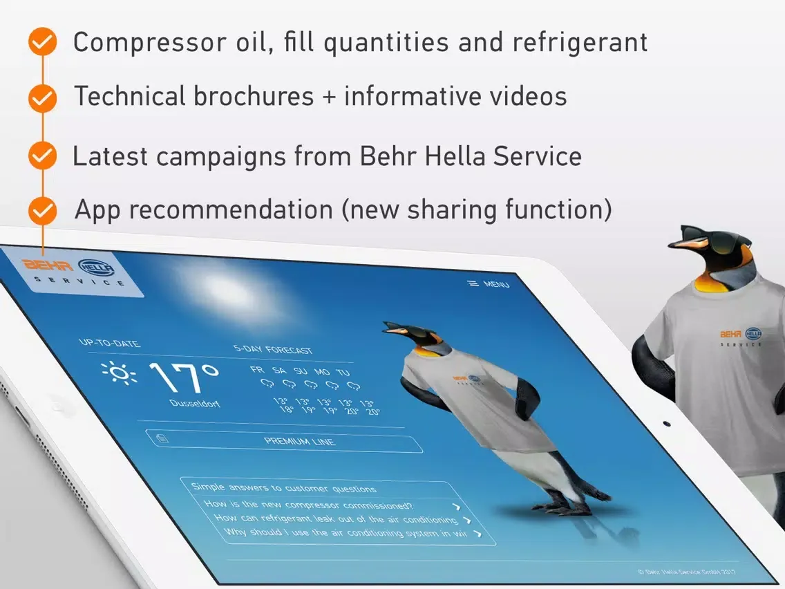 Capturas de tela do Compressor App BEHR HELLA SERVICE iPad 