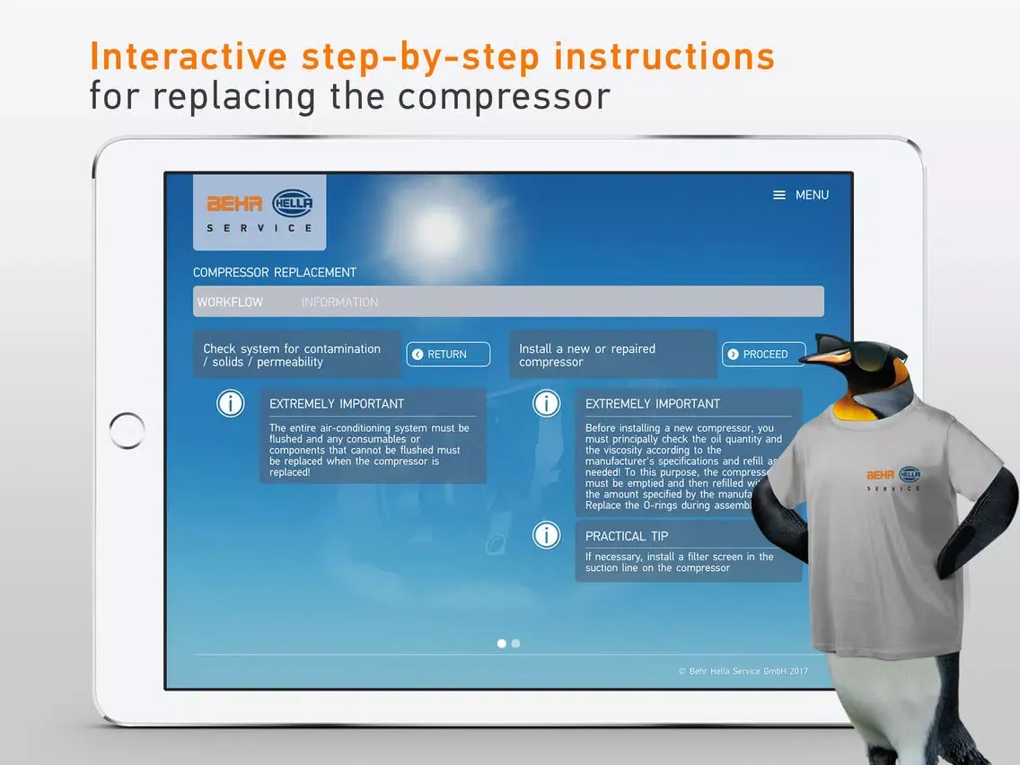 Capturas de tela do Compressor App BEHR HELLA SERVICE iPad 