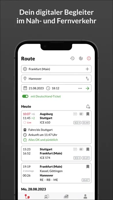 Bahn: Fahrplan & Live Tracking سکرین شاٹس