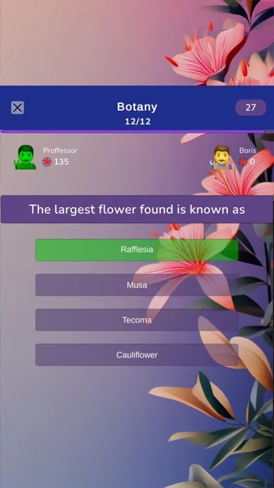 Botany test Quiz Screenshots