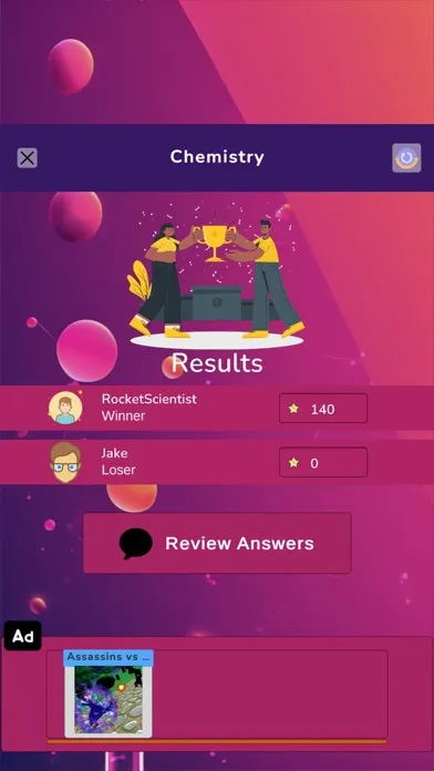 Chemistry Test Quiz Screenshots