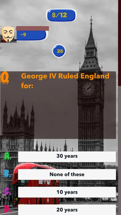 England Knowledge Test Screenshots