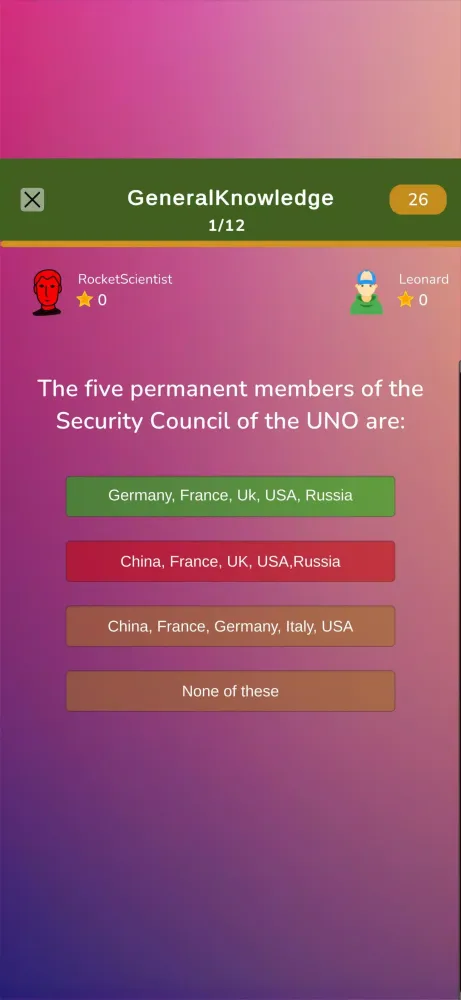 General Knowledge Screenshots