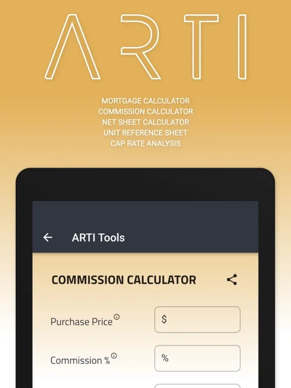 Capturas de tela do ARTI® Tools iPad 