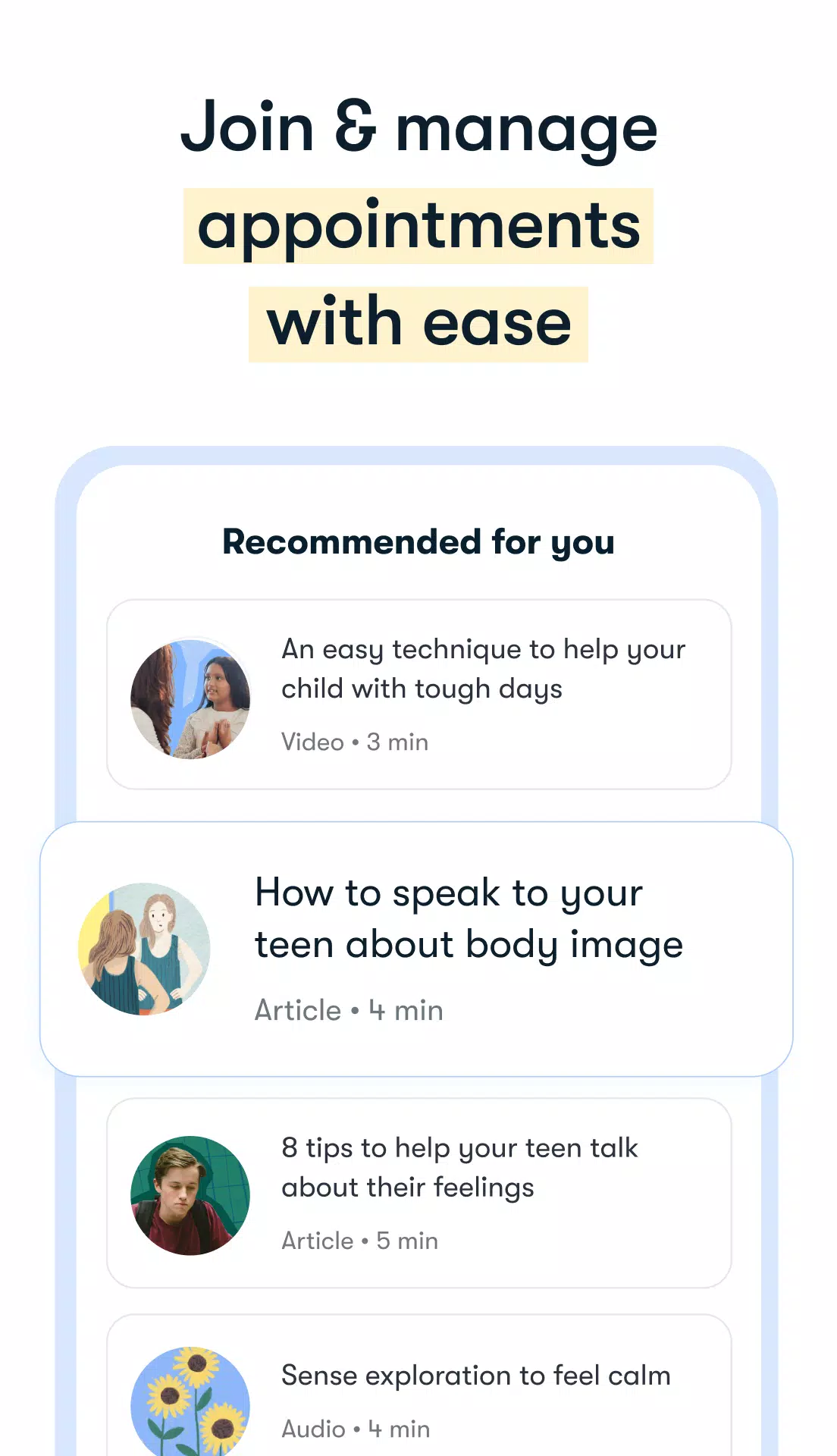 Brightline: Mental Health Screenshots