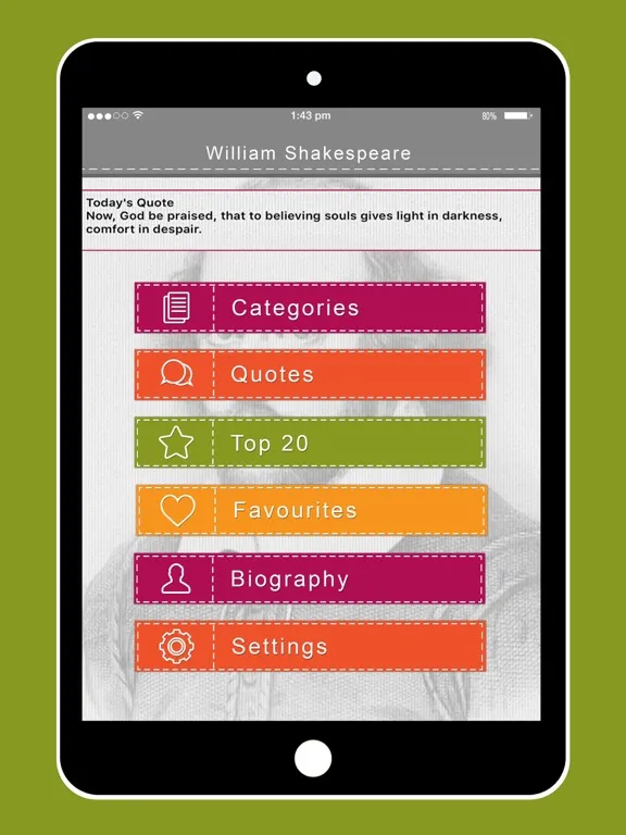 Shakespeare- William shakespeare quotes Free iPad  Screenshots