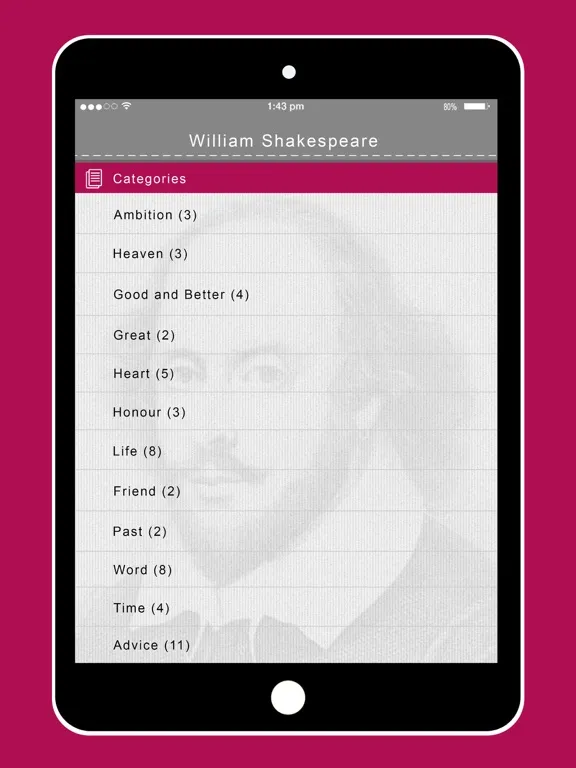 Shakespeare- William shakespeare quotes Free iPad  Screenshots