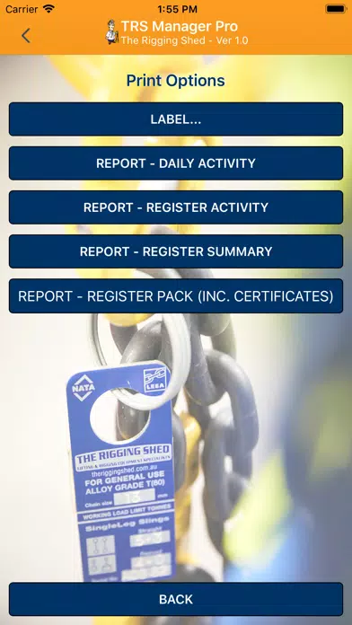 Ảnh chụp màn hình của TRS Manager