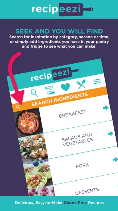 Zrzuty ekranu recipeezi Gluten Free