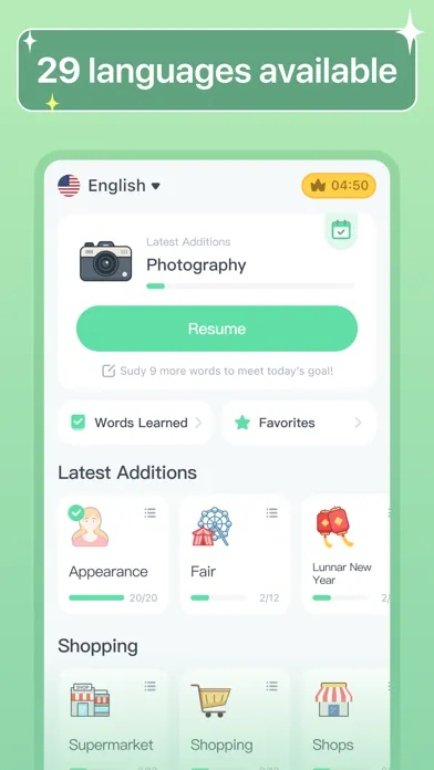 HelloWords Learn Languages Fun स्क्रीनशॉट