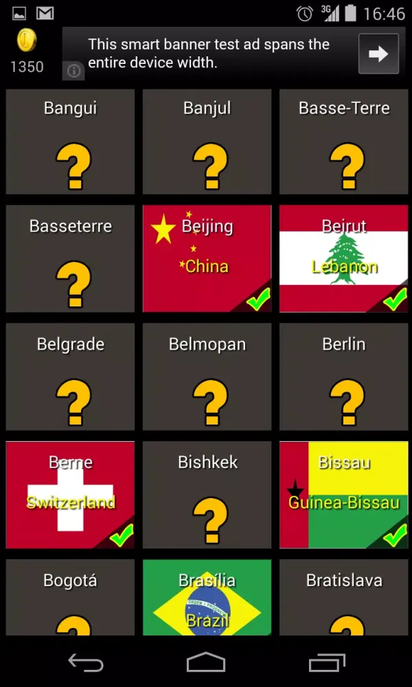 Captures d'écran de Capital City to Country Quiz