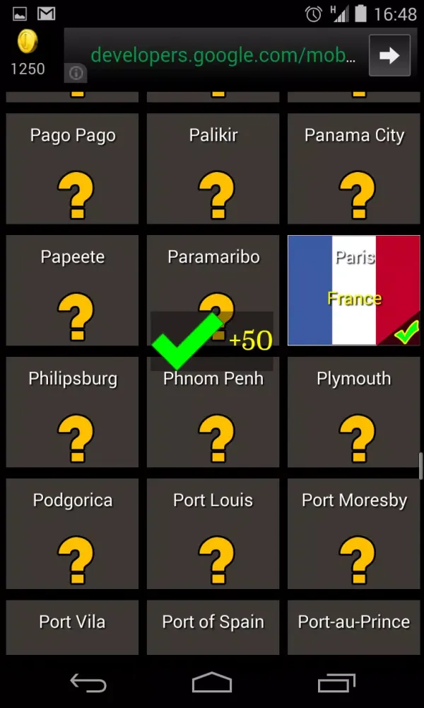 Captures d'écran de Capital City to Country Quiz