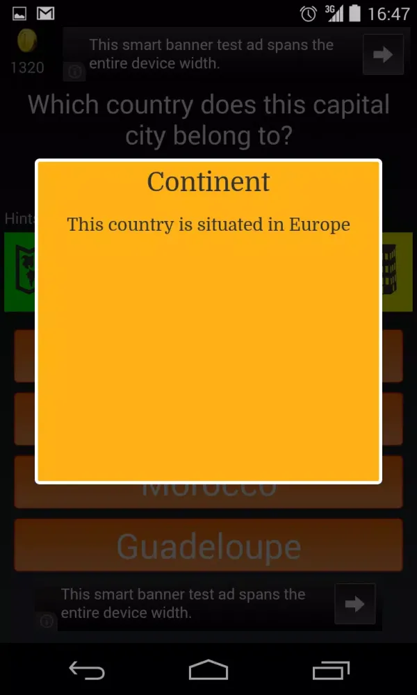 Captures d'écran de Capital City to Country Quiz
