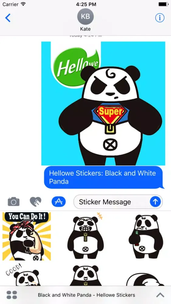 Hellowe Stickers: Black and White Panda应用截图