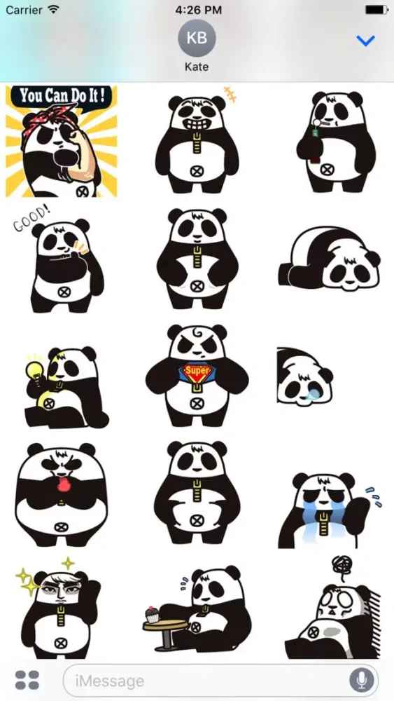 Hellowe Stickers: Black and White Panda应用截图