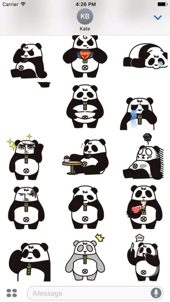 Hellowe Stickers: Black and White Panda应用截图