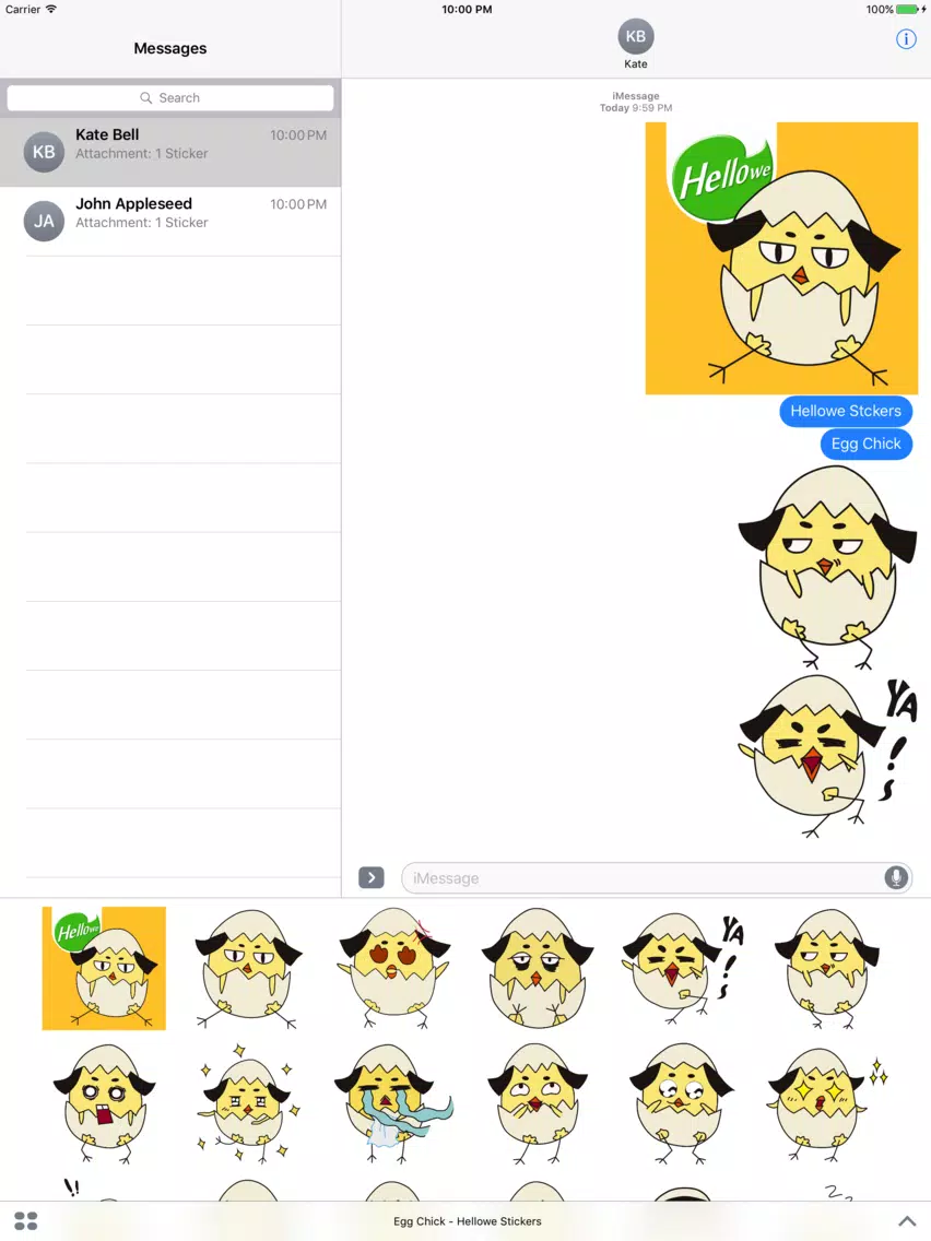 تصاویر Hellowe Stickers: Egg Chick iPad 