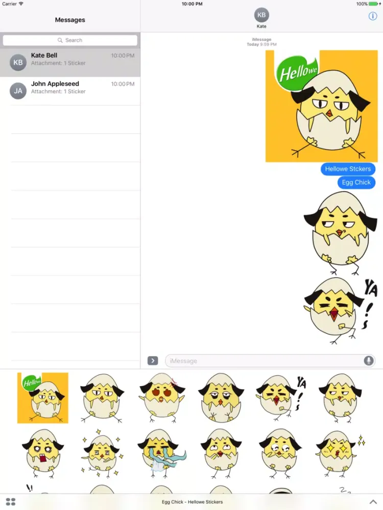 Hellowe Stickers: Egg Chick iPad  스크린샷