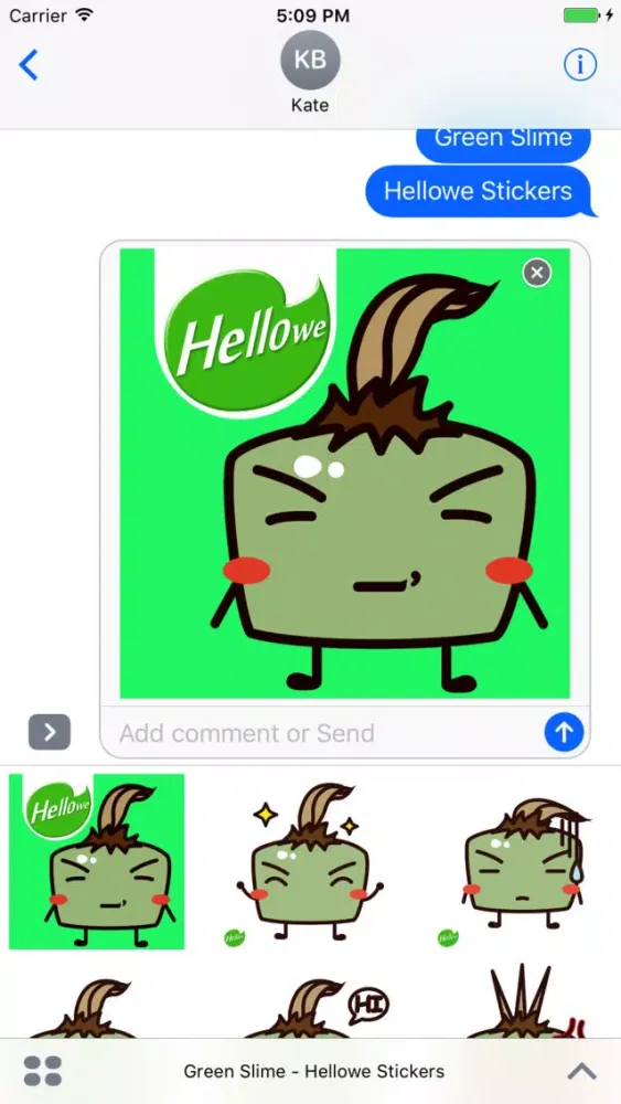 Capturas de tela do Hellowe Stickers: Green Slime