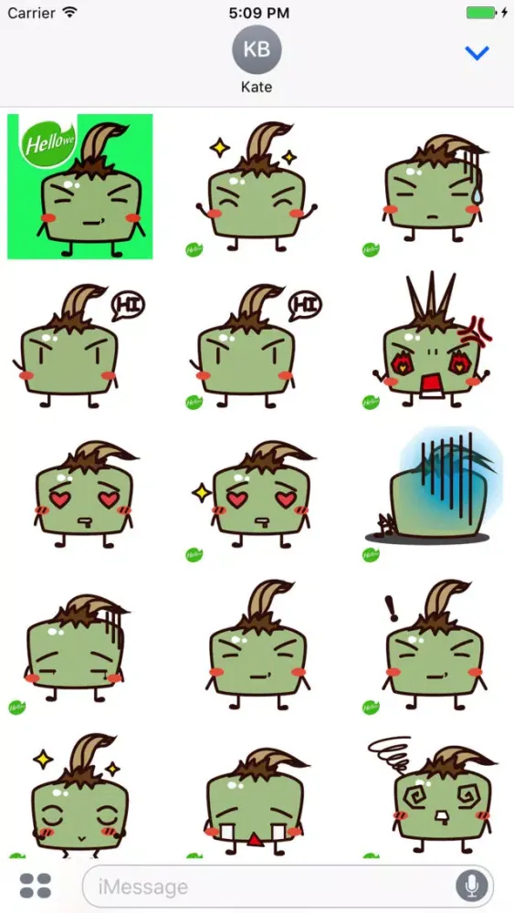 Capturas de tela do Hellowe Stickers: Green Slime