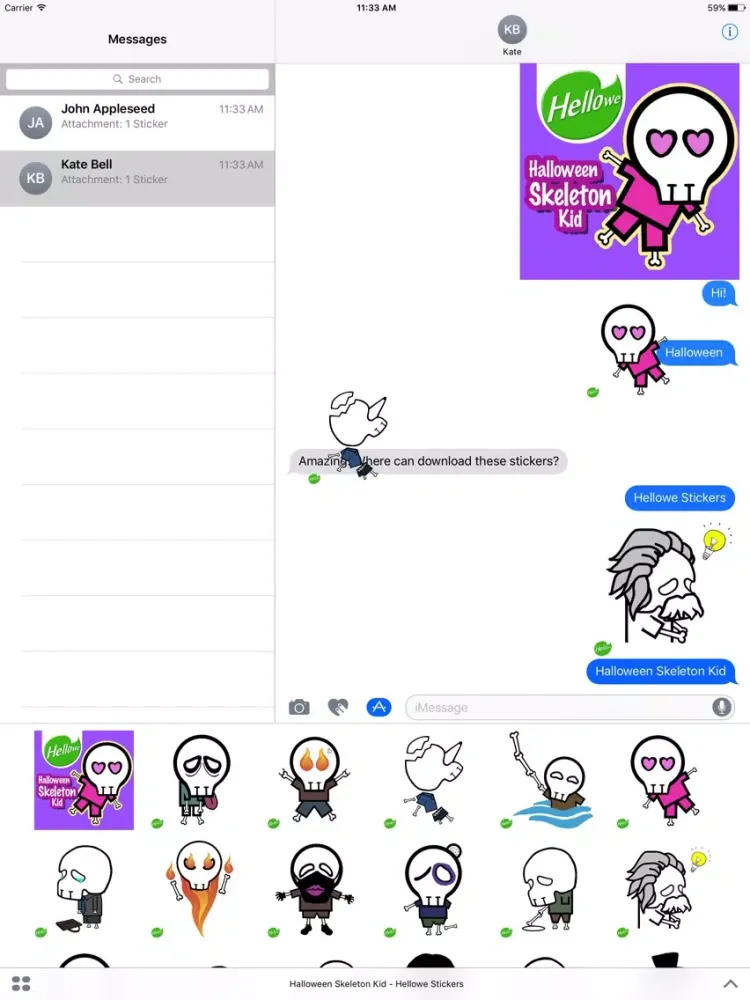 Capturas de tela do Hellowe Stickers: Halloween SkeletonKid iPad 