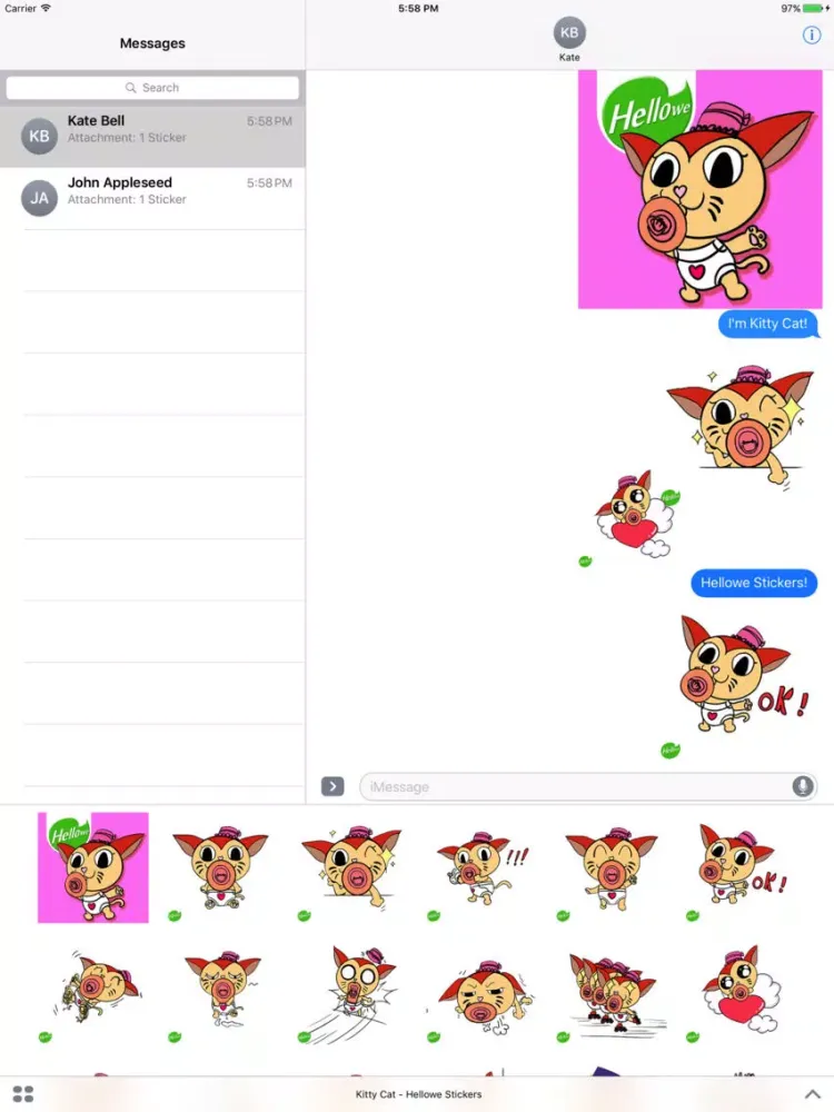 تصاویر Hellowe Stickers: Kitty Cat iPad 