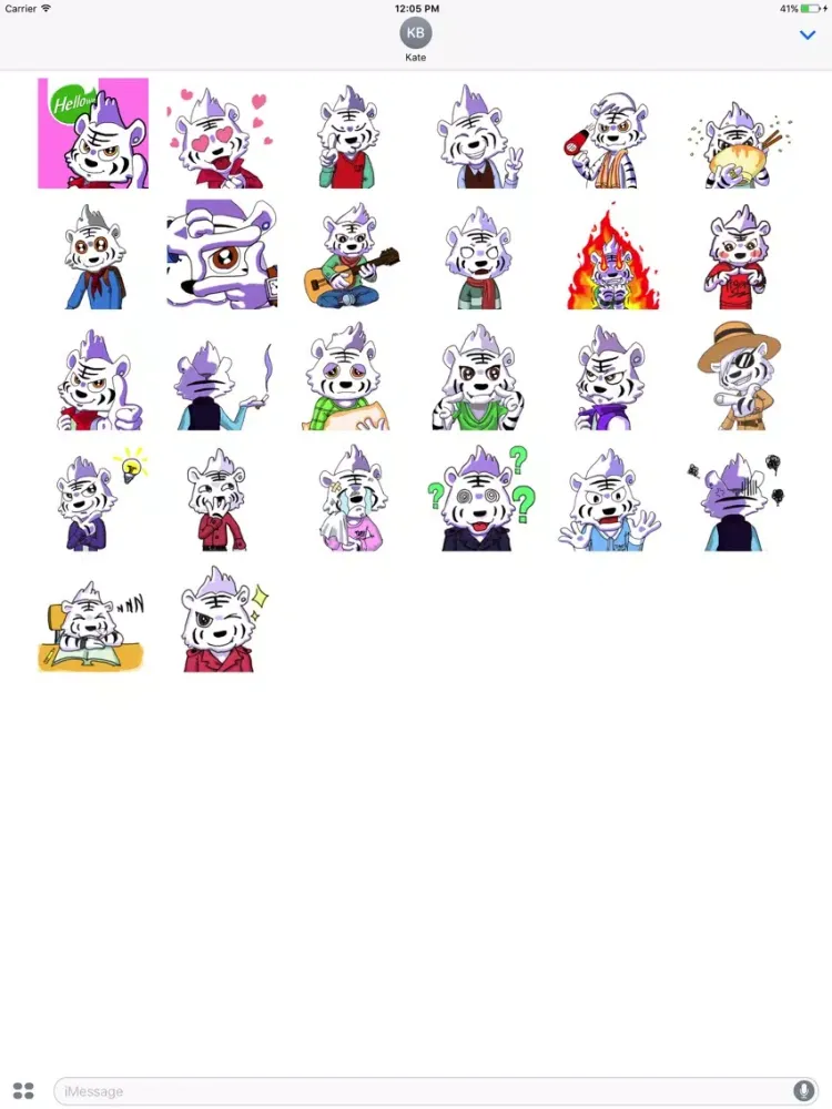 Ảnh chụp màn hình của Hellowe Stickers: Little tiger Kevin iPad 