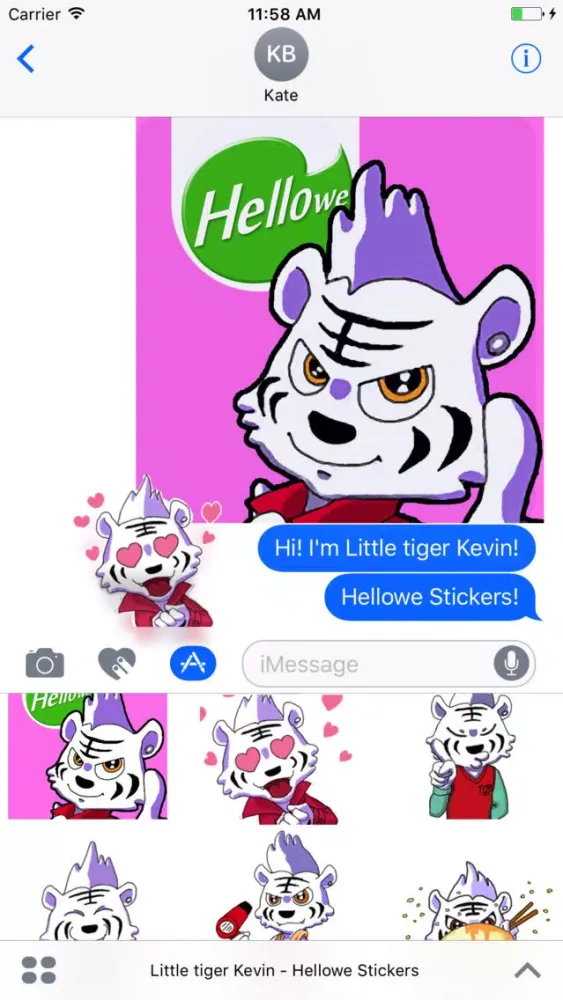 Ảnh chụp màn hình của Hellowe Stickers: Little tiger Kevin
