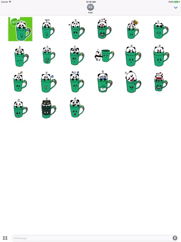 Скриншоты Hellowe Stickers: Panda and Cup iPad 