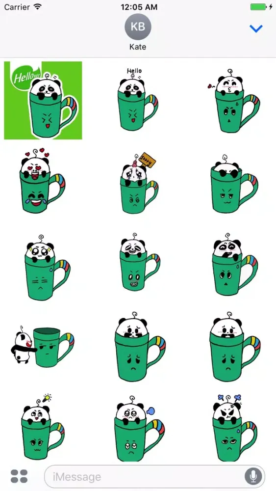 Скриншоты Hellowe Stickers: Panda and Cup